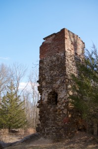 This chimney is all that remains of the Fleming paper mill / Raleigh cotton factory / Wharton cranberry packing house.