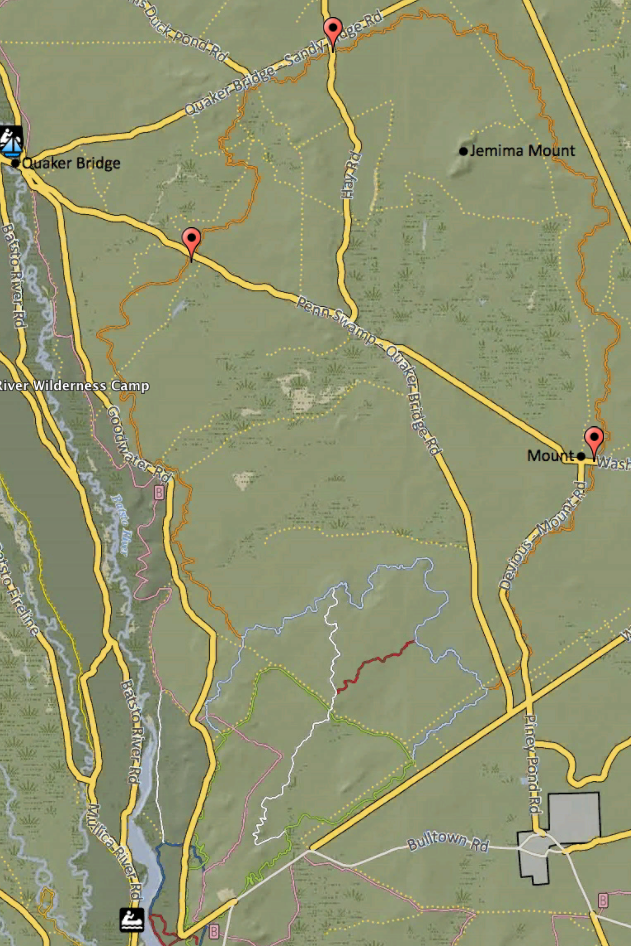 Figure 2: Map indicates other starting points on the trail